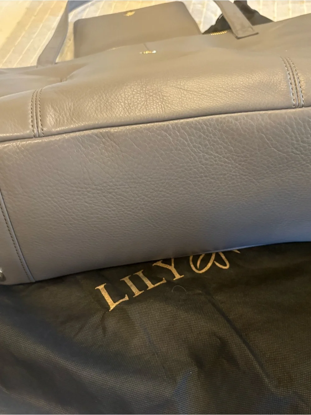 Lily Jade Gray Leather Madeline Convertible Diaper Bag Purse Backpack Crossbody